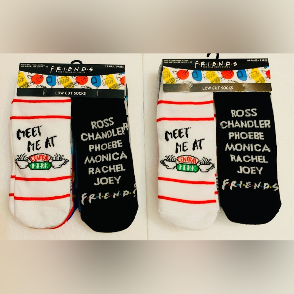 2 Packs of Friends Women's Low-Cut Socks, 10-Pack, Shoe Size 4-10